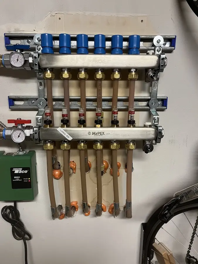 Plumber performing Gas Line Installation at a residential property in Rockwell